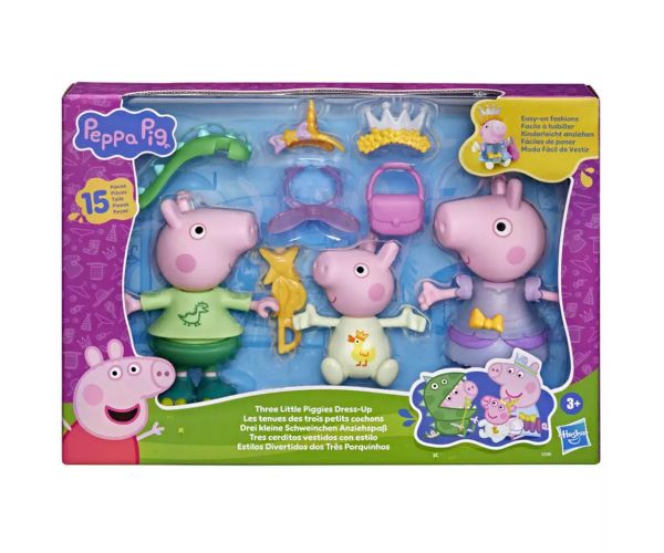Prasiatko Peppa Tri malé prasiatka – obliekania sada – Hasbro