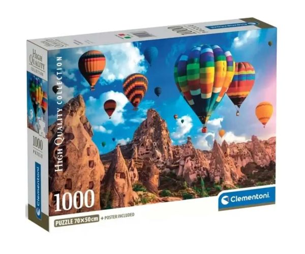 Balóny v Kappadókii 1000 ks HQC puzzle s plagátom - Clementoni