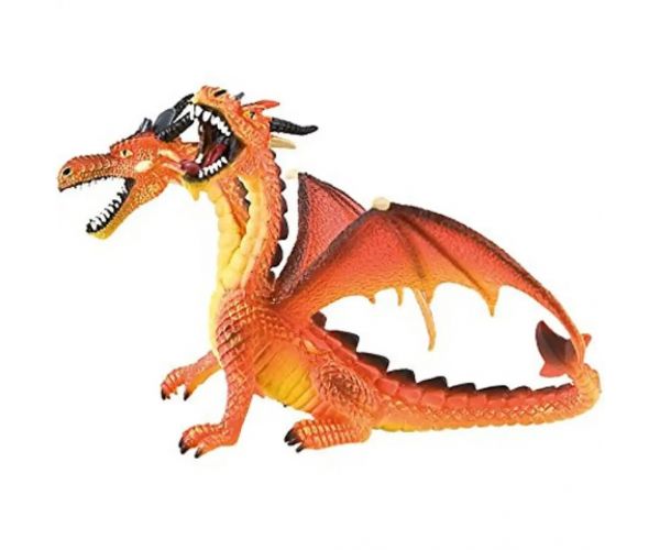 Dvojhlavý oranžový drak hracia figúrka - Bullyland