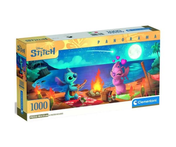 Disney+Stitch – Plážový piknik panoráma 1000-dielne puzzle - Clementoni