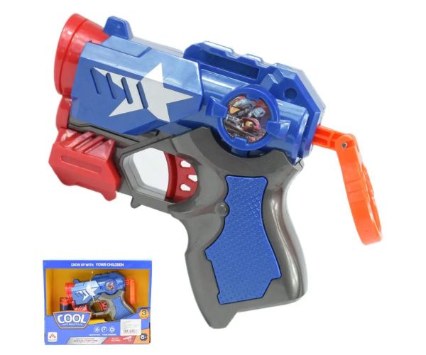 Cool Soft Bullet Gun: Malá zbraň so špongiovými nábojmi v modrej farbe 14cm