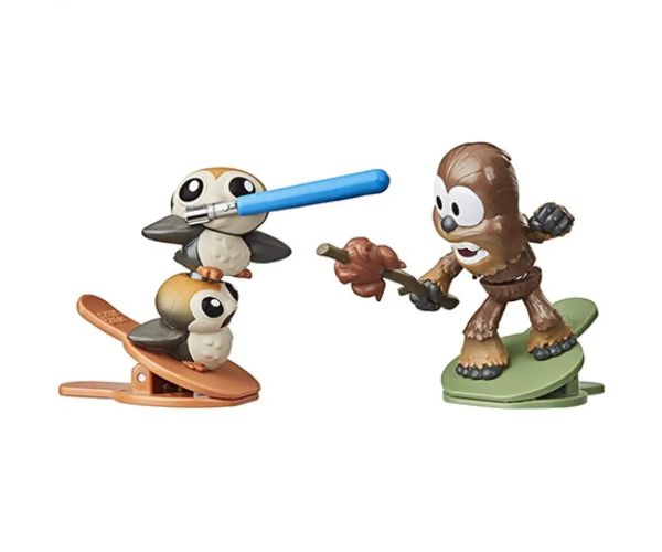 Star Wars Battle Bobblers Porgs vs Chewie figúrka na štipci - Hasbro