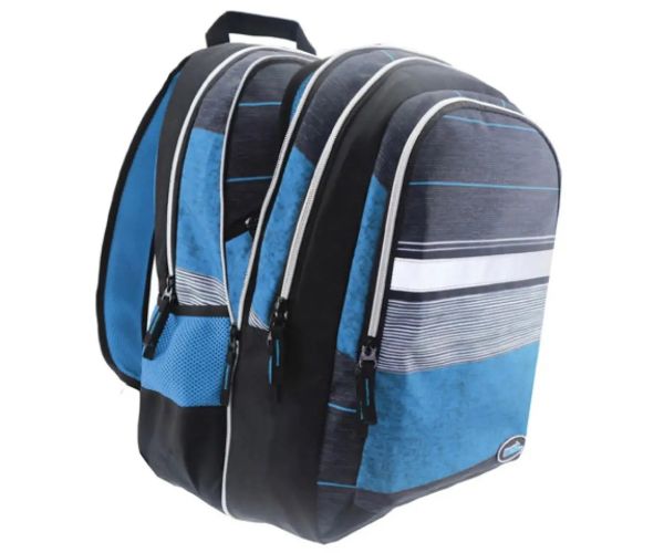 Must: Modro-čierna 2v1 školská taška, batoh so štyrmi priehradkami 47x25x33cm