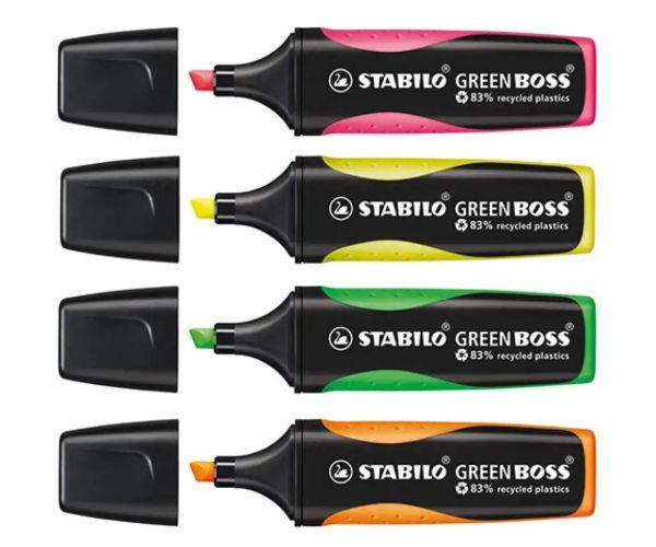 Stabilo: GREEN BOSS 4 dielny set zvýrazňovačov