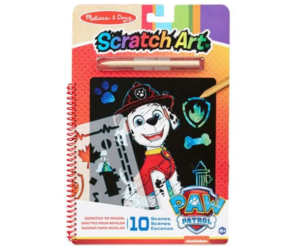 Melissa & Doug: Tlapková Patrola Marshall škrabaný obraz, kreatívna hra