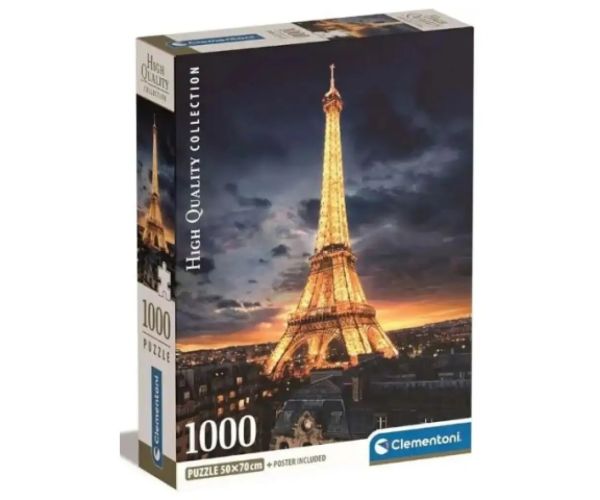 Eiffelova veža HQC 1000ks puzzle s plagátom - Clementoni