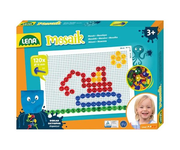 LENA: Mosaik Transparentný kreatívny set 15mm 120 ks