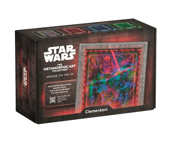 Star Wars Metamorfný epizóda VII-VIII-IX 520-dieliková skladačka s rámom a RGB LED osvetlením - Clementoni