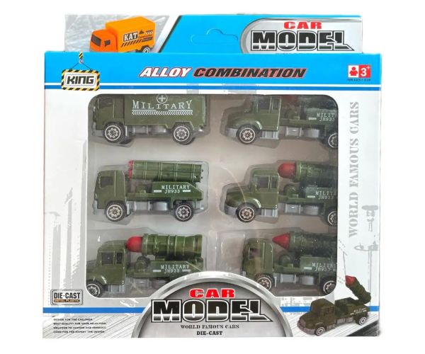Car Model: 6-dielny set vojenských autíčok