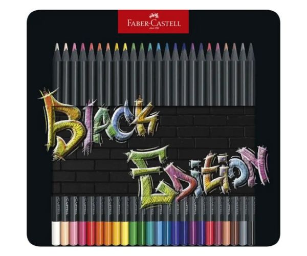 Faber-Castell: Black Edition 24 dielny set farebných ceruziek v kovovej krabičke