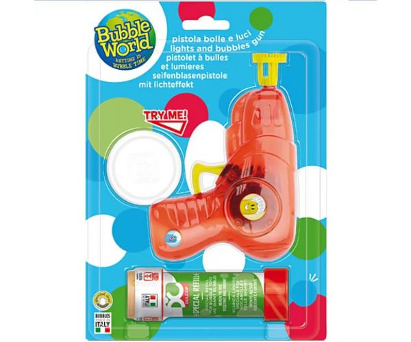 Svietiaca bublifuk pištoľ, set so 60 ml tekutinou