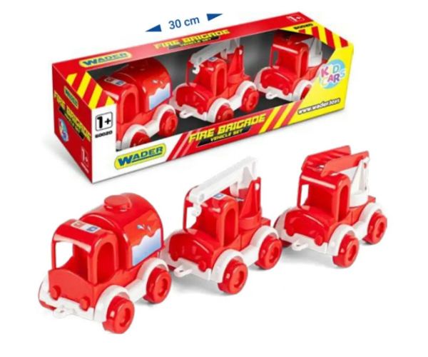 Kid Cars hasičské vozidlá 3ks sada - Wader