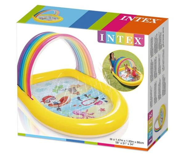 Intex: Dúhový striekajúci bazén 147x130x86cm