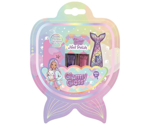 Luna: Glammy Gloss – Sada lakov na nechty s morskou pannou, 2 ks lakov na nechty a doplnkami