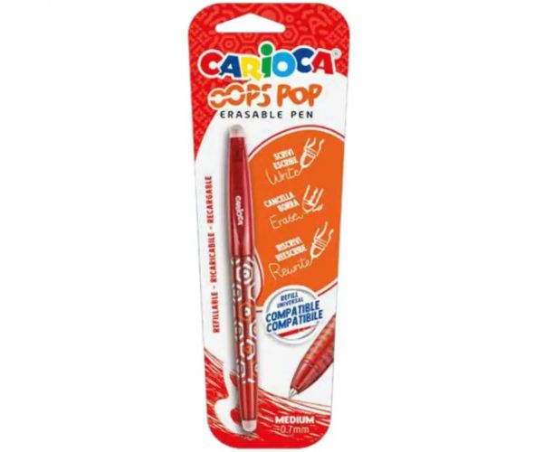 OOPS POP zmazateľné červené guľôčkové pero - Carioca