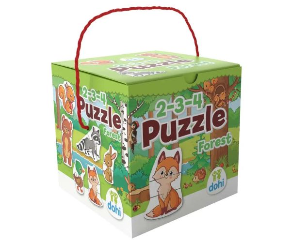 2-3-4 Dielik Puzzle - Lesné zvieratá