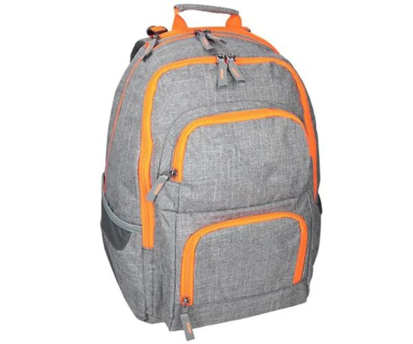 Spirit: E-Bag sivá a oranžová zaoblená školská taška, batoh