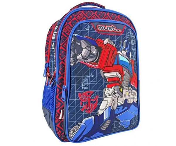 Must... Transformers zaoblená školská taška s tromi priehradkami, batoh 32x18x43cm