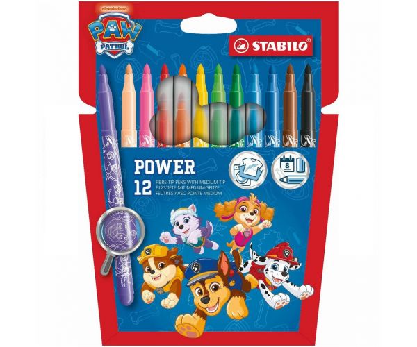 Stabilo: Paw Patrol Power hrubé hrotové fixy 12ks sada