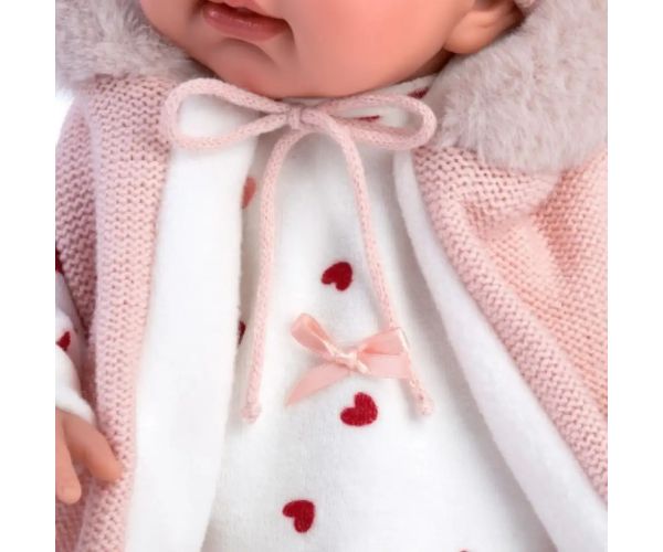 Llorens: Tina 44cm-ová plačúca bábika v ružovej veste