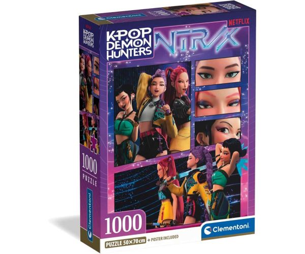 K-Pop Démoni Lovci - Na pódiu 1000 ks puzzle s plagátom - Clementoni