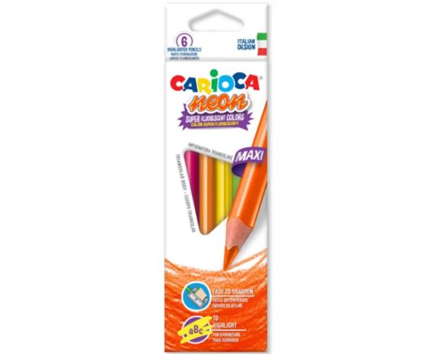 Carioca: Neon Maxi set farebných ceruziek 6 ks