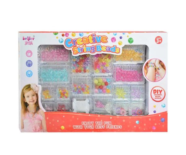 Creative StringBeads: Set na výrobu šperkov 200+ priehľadných farebnýc perál