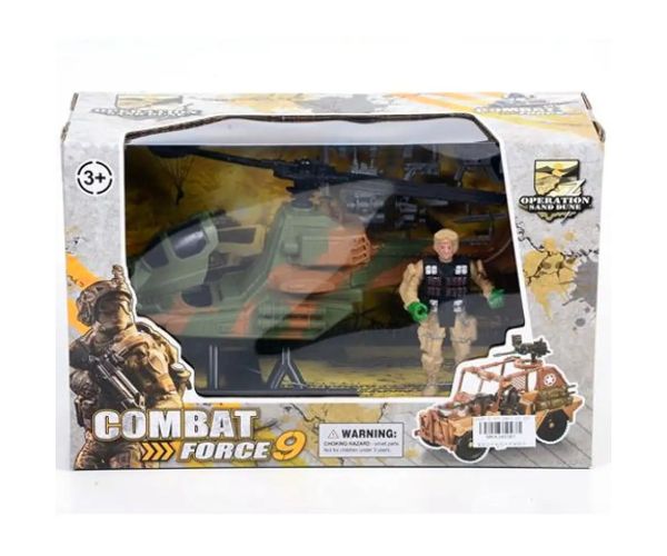 Combat Force 9 expedičný vrtuľník s akčnou figúrkou