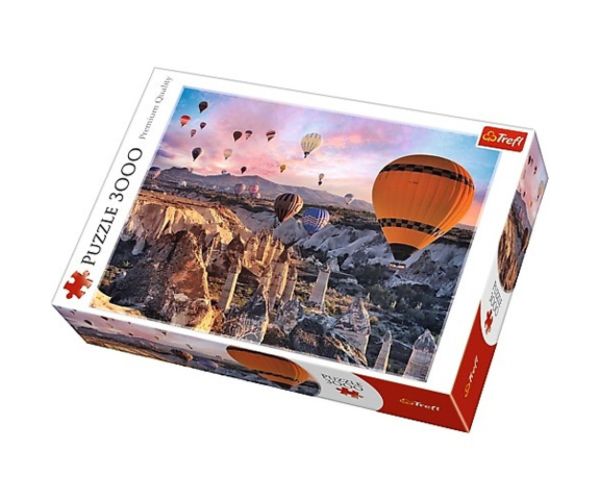 S teplovzdušným balónom nad Cappadociou, Turecko 3000 ks prémiové puzzle - Trefl