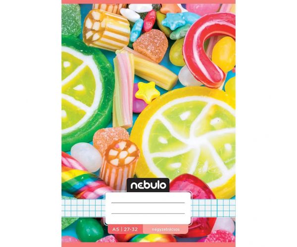 Nebulo: Zošit s cukríkovým vzorom, kockovaný, A/5, 27-32