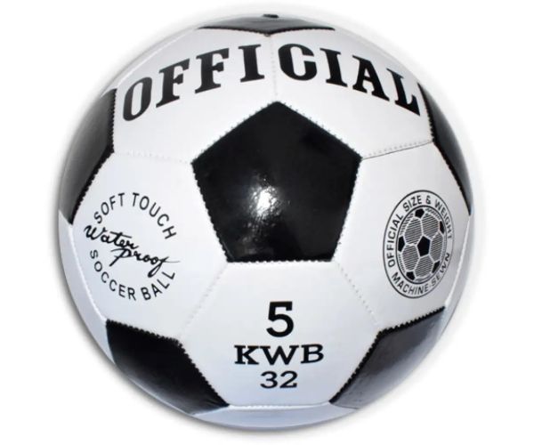 Futbalová lopta z umelej kože v čierno-bielej farbe 23cm