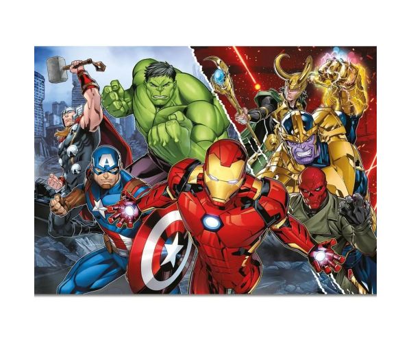 Avengers 2 v 1, maxi puzzle so 108 dielikmi a omaľovánka 70x50 cm – Lisciani