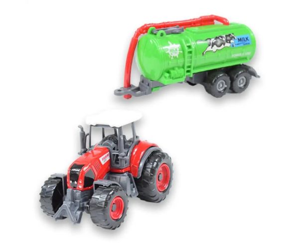 Farmársky set: Poľnohospodársky traktor s prívesom v štyroch variantoch
