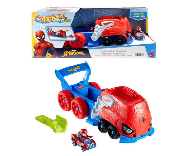 Hot Wheels: RacerVerse Spider-Man vystreľovací dráhový set - Mattel