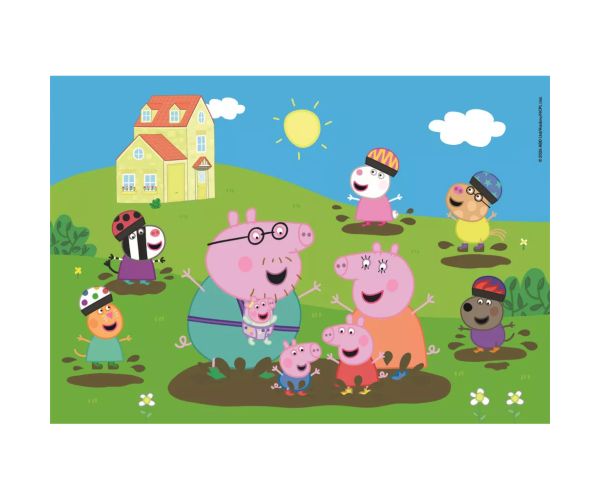 Peppa prasiatko Veselá skákanie do kaluže 104 ks maxi puzzle – Clementoni
