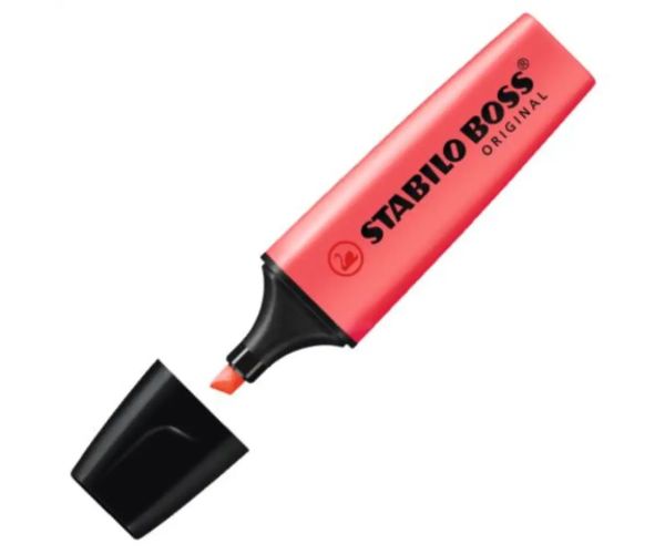 Stabilo: BOSS Original zvýrazňovač v červenej farbe 2-5mm