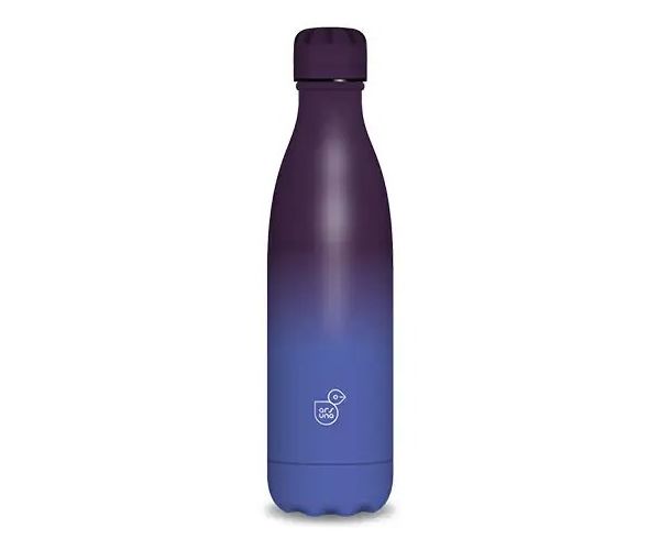 Modro fialová dvojstenná kovová fľaša 500ml