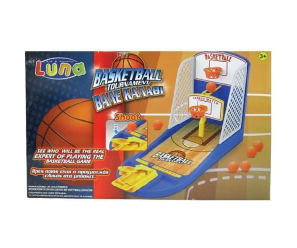 Luna: Stolný basketbal hrací set s dvojitou basketbalovou doskou 38x23cm