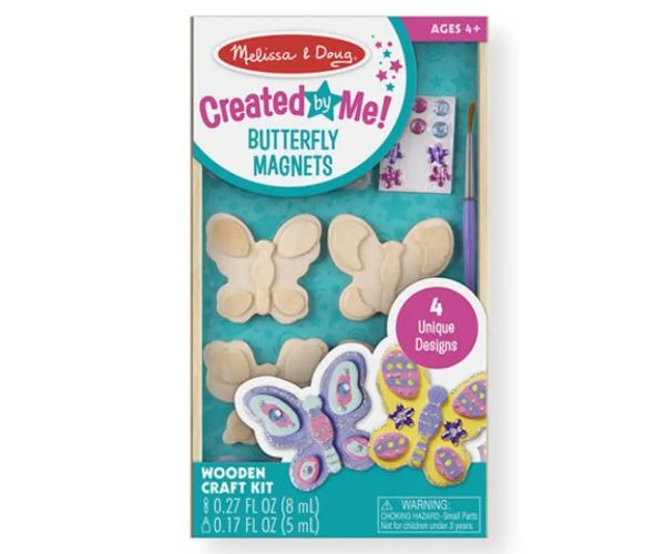 Motýliky set na vyhotovenie drevených magnetov na chladničku - Melissa & Doug