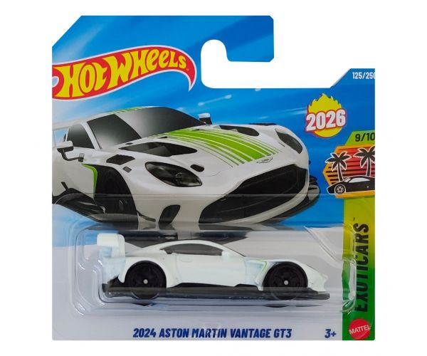 Hot Wheels: 2024 Aston Martin Vantage GT3 biely autíčko 1/64 - Mattel