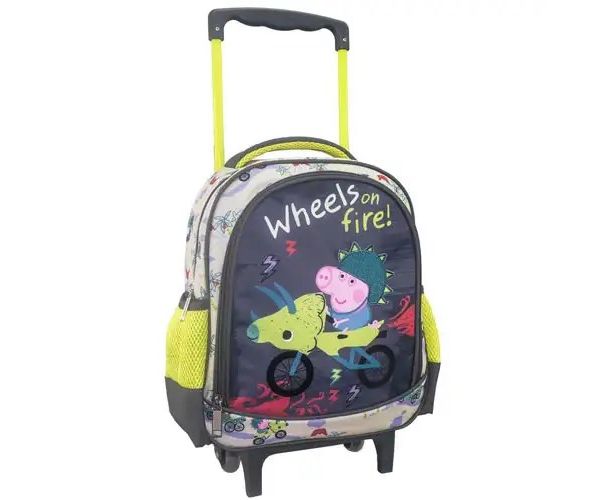 Peppa prasiatko Wheels on fire guličkový predškolský batoh 27x10x31cm