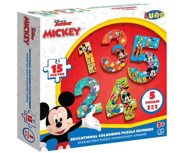 Mickey Mouse Čísla 15-dielne puzzle