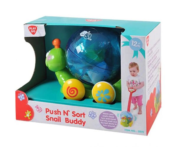 Playgo: Posúvací štrngajúci slimák formová vkladačka