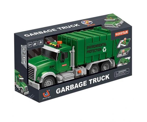 ToyStar zelené smetiarske auto so svetelnými a zvukovými efektmi 42 cm -