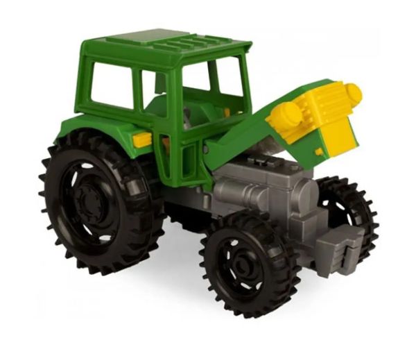 Zelený traktor s prívesom pre kone 38 cm - Wader