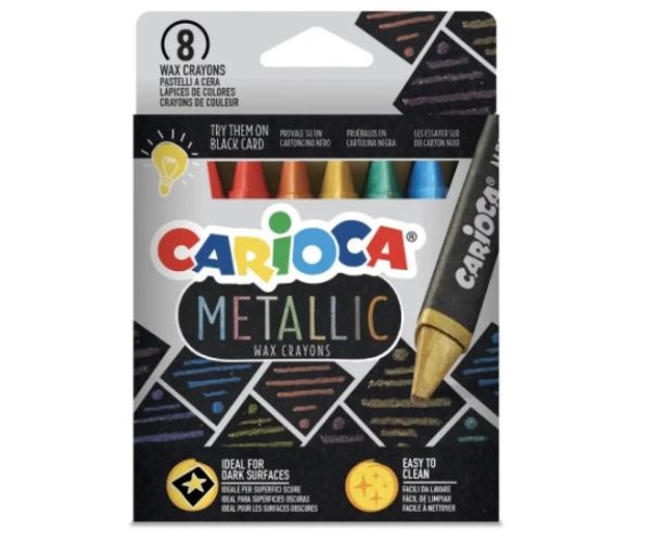 Metallic 8 dielny set trojhranných voskoviek - Carioca