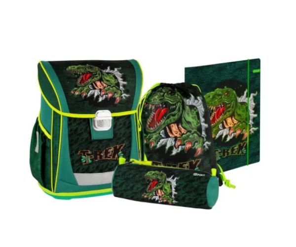 Spirit: T-Rex 4dielny set Cool, ergonomická školská taška