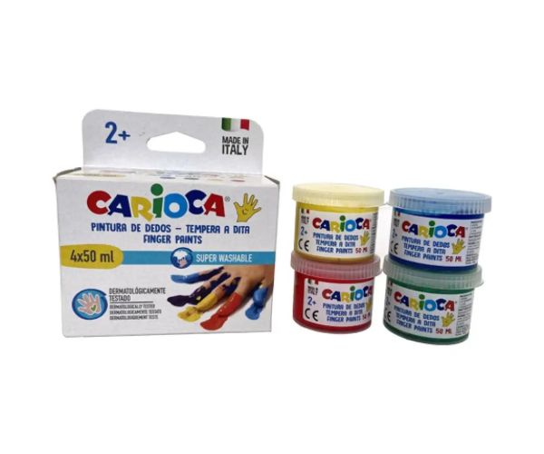 Set farieb na prsty - rôzne farby 4x50ml - Carioca