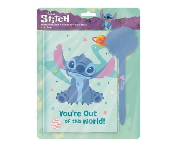 Luna: Disney Stitch Tajný denník so zámkom a perom s brmbolcom 12x18 cm, 60 strán