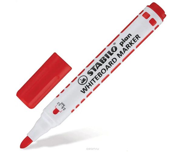 Stabilo: Plan WhiteBoard  fixka na tabuľu v červenej farbe
